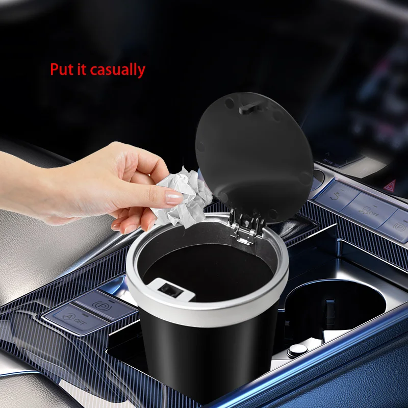 for Cup Holders Storage Compac - Waterproof Car Trash Can With Lid 评论和价格