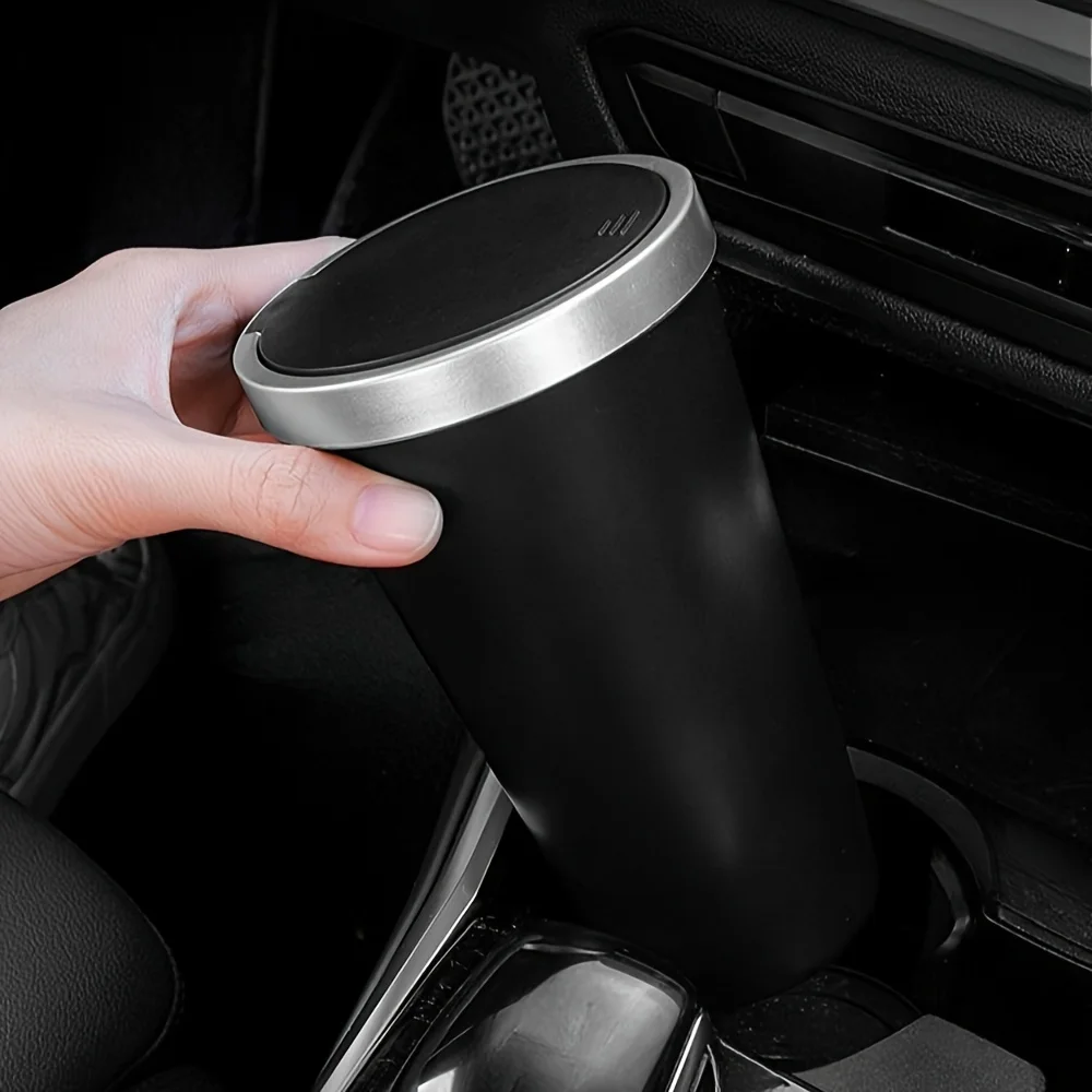 for Cup Holders Storage Compac - Waterproof Car Trash Can With Lid 评论和价格