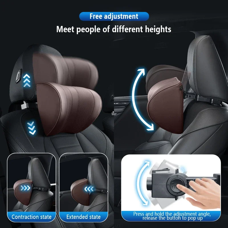 Leather Car Seat Headrest Cush - Memory Foam Car Neck Pillow Lumbar Support 评论和价格