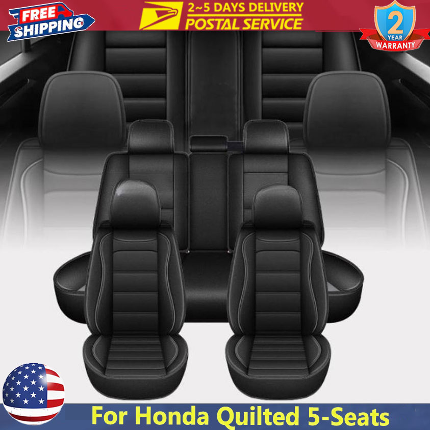 Black Universal Seat Cover 5-S - Leather Car Seat Covers Full Set Universal 评论和价格