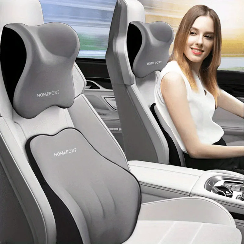 Car Memory Foam Headrest Set C - Memory Foam Car Neck Pillow Lumbar Support 评论和价格