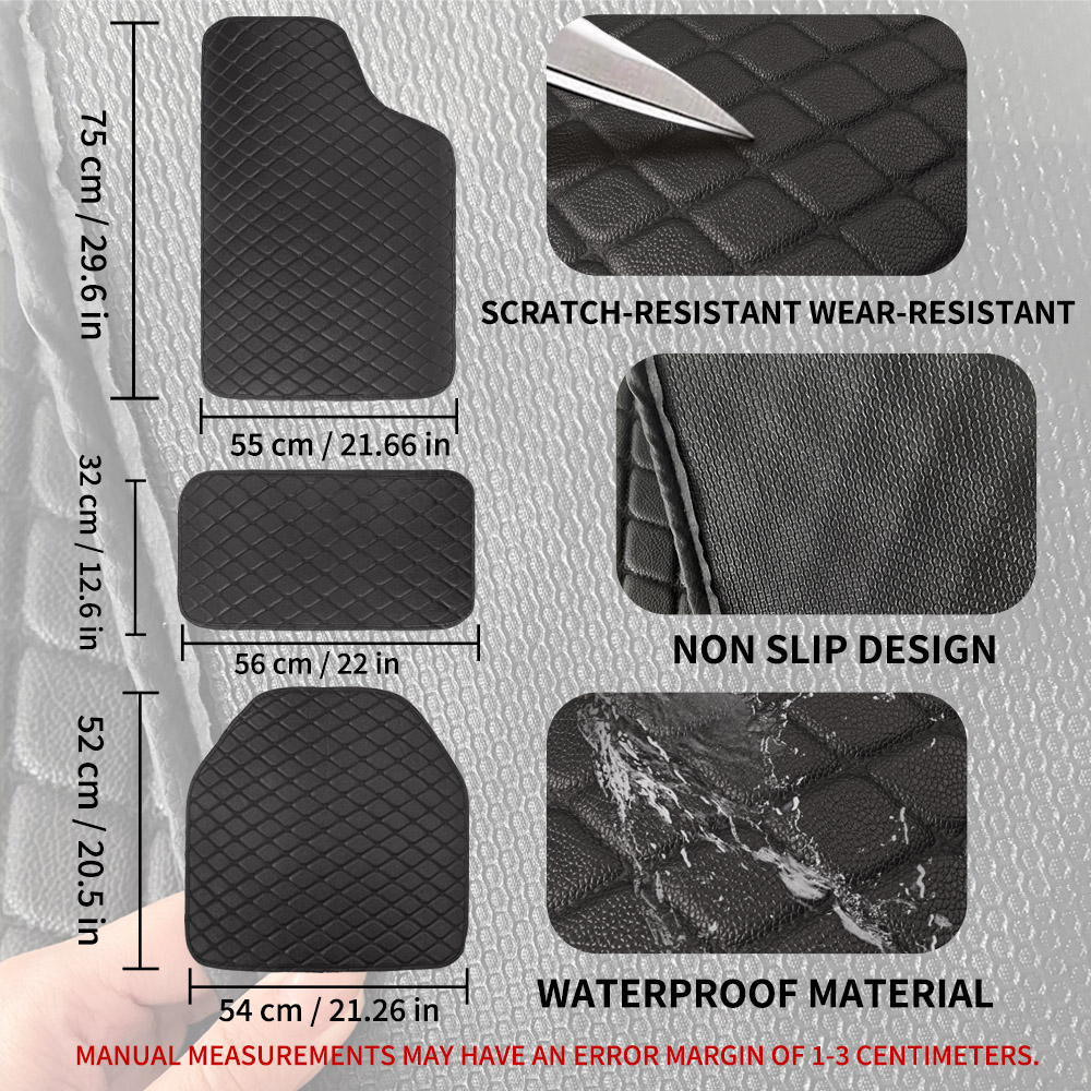 Universal 5Pcs Leather Car Flo - Car Floor Mats Universal Waterproof Leather 评论和价格