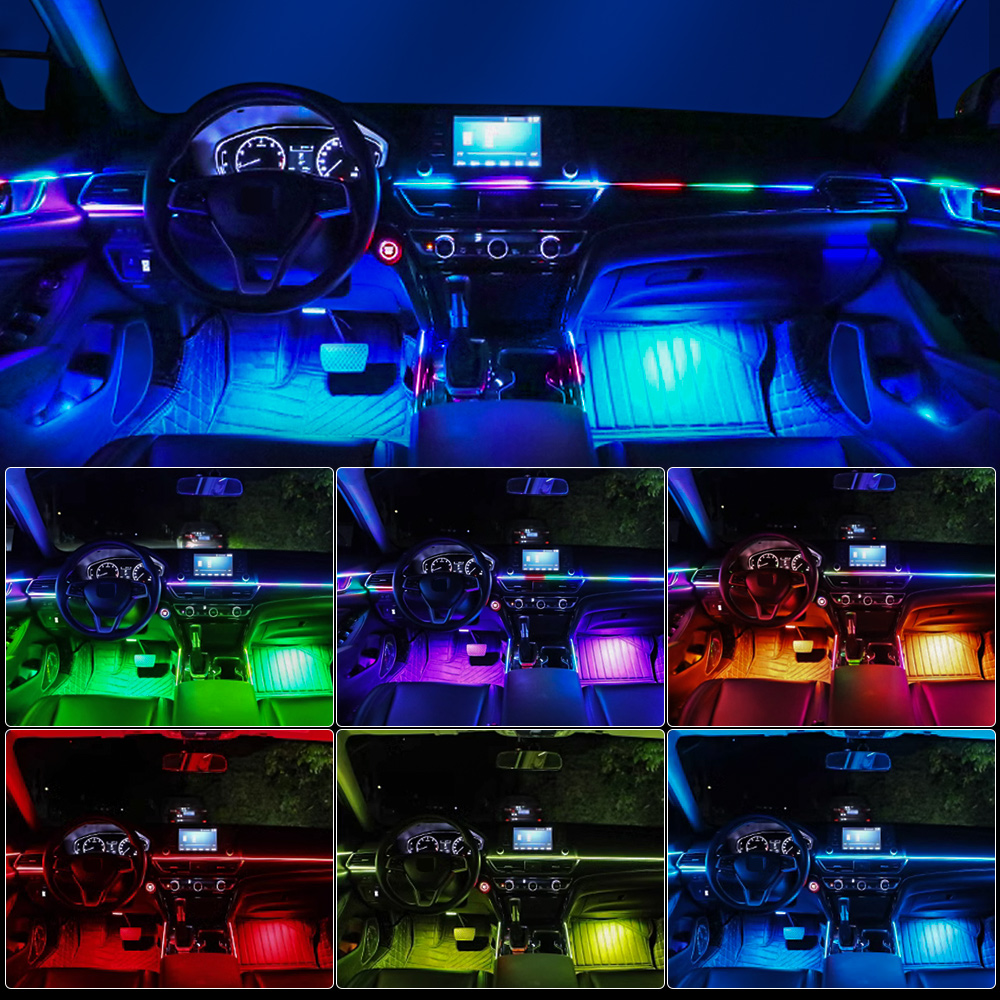 6/10/14/18 in 1 Car Ambient Li - Led Ambient Interior Car Lights App Control 评论和价格
