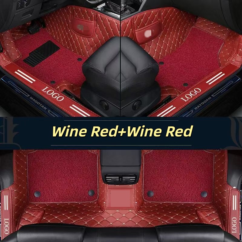 Luxury PVC Leather Full Covera - Car Floor Mats Universal Waterproof Leather 评论和价格