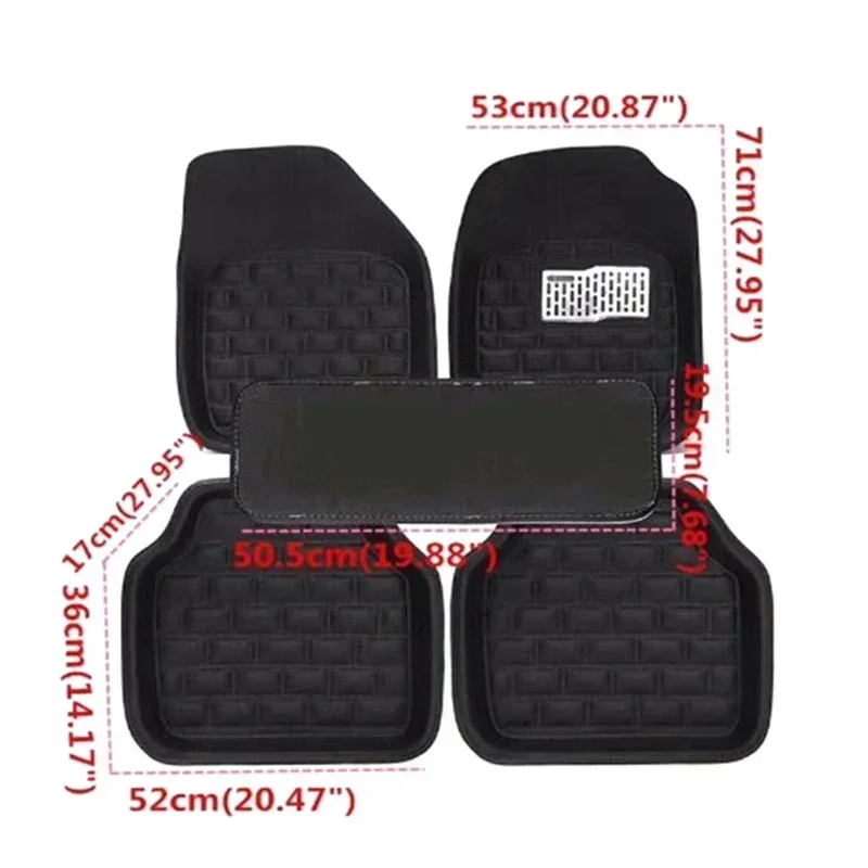 5pcs Premium Easy Clean Waterp - Car Floor Mats Universal Waterproof Leather 评论和价格