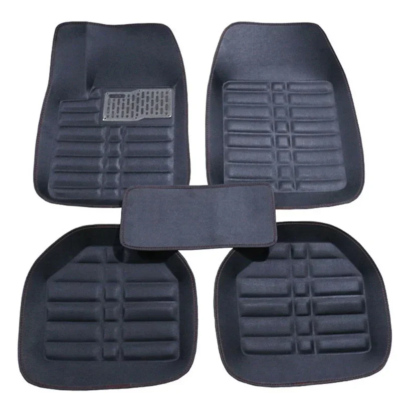 5pcs Premium Easy Clean Waterp - Car Floor Mats Universal Waterproof Leather 评论和价格