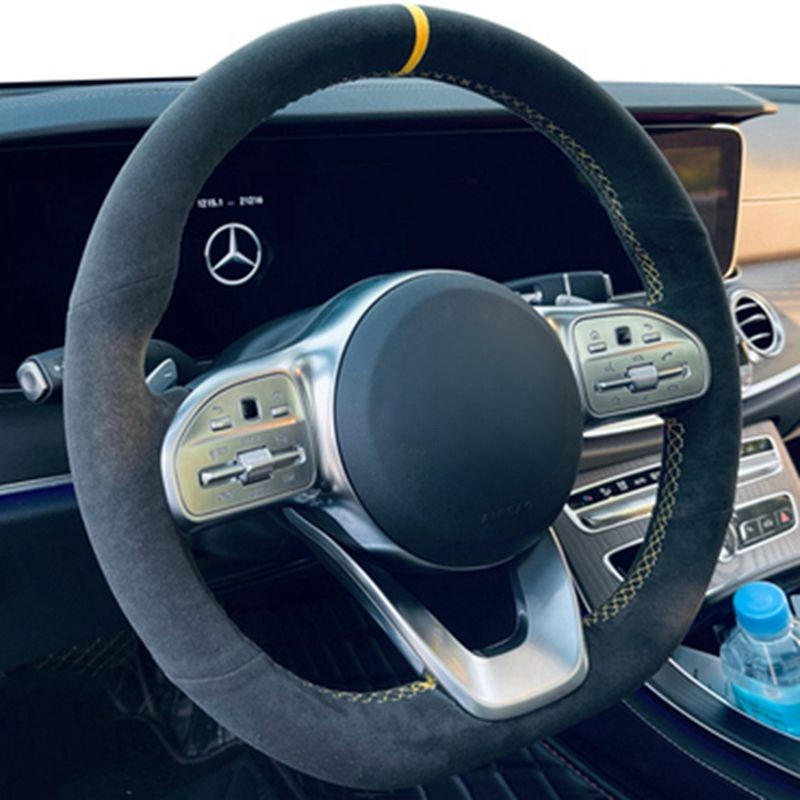 Anti-Slip  Black Suede Braid C - Car Steering Wheel Cover Anti Slip Breathable 评论和价格