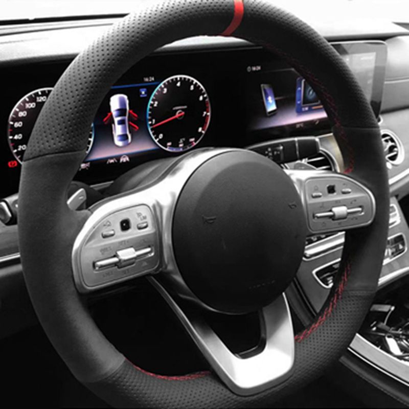 Anti-Slip  Black Suede Braid C - Car Steering Wheel Cover Anti Slip Breathable 评论和价格