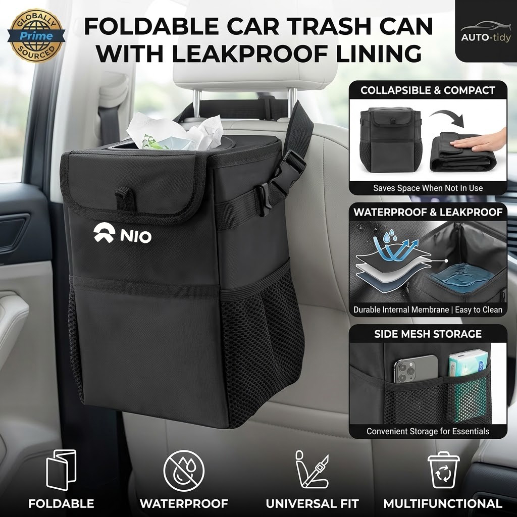 Foldable portable leak-proof w - Waterproof Car Trash Can With Lid 评论和价格