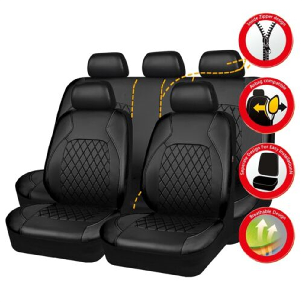 Universal Car Seat Cover Set P - Leather Car Seat Covers Full Set Universal 评论和价格
