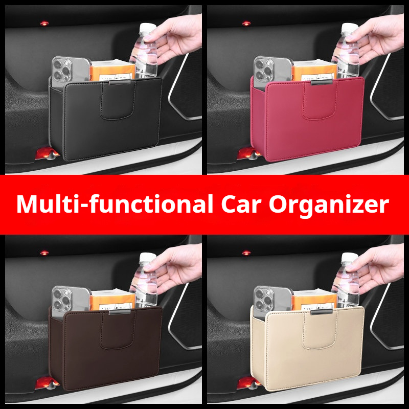 Car Trash Can Hanging Leather  - Waterproof Car Trash Can With Lid 评论和价格