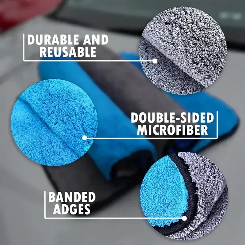 Microfiber Cleaning Towel Extr - Microfiber Car Drying Towel Super Absorbent 评论和价格