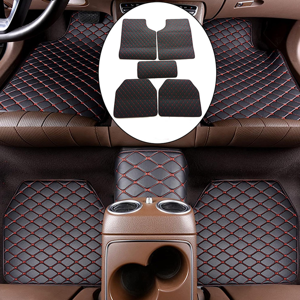 5PCS/Set Leather Car Floor Mat - Car Floor Mats Universal Waterproof Leather 评论和价格