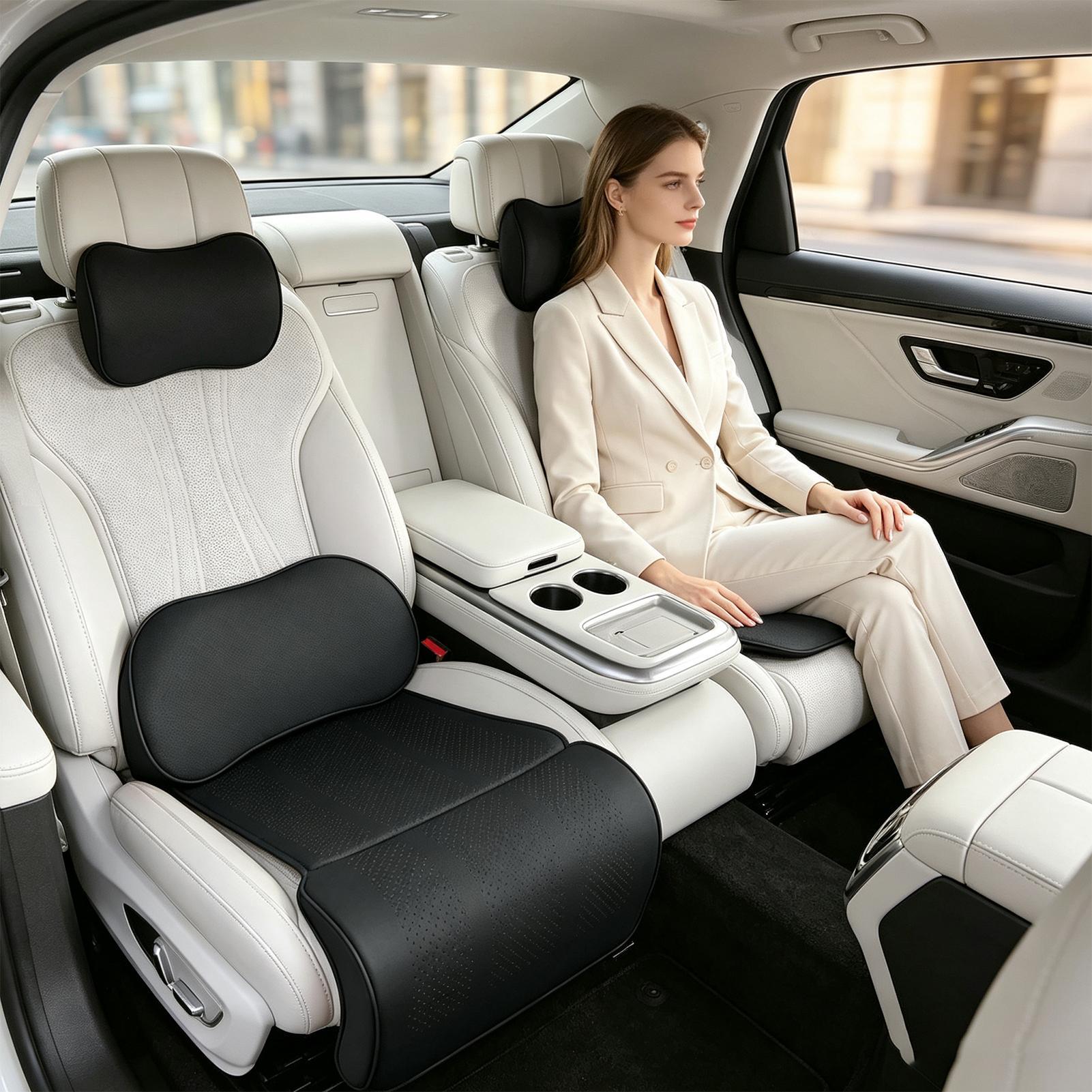 Seat Cushion For Car Ergonomic - Memory Foam Car Neck Pillow Lumbar Support 评论和价格