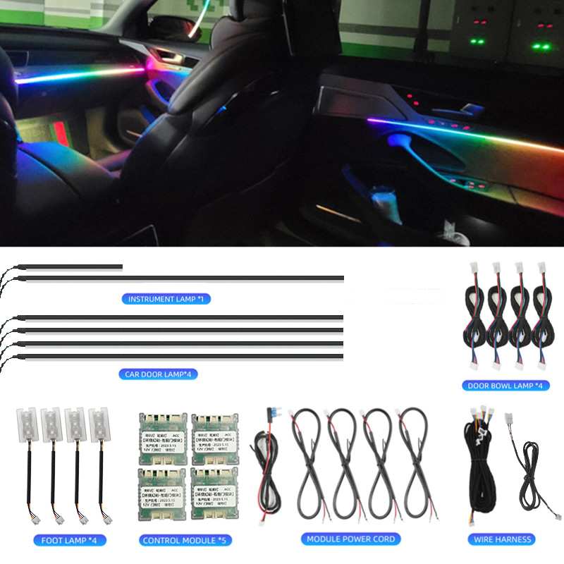 LED Car Interior Ambient Light - Led Ambient Interior Car Lights App Control 评论和价格