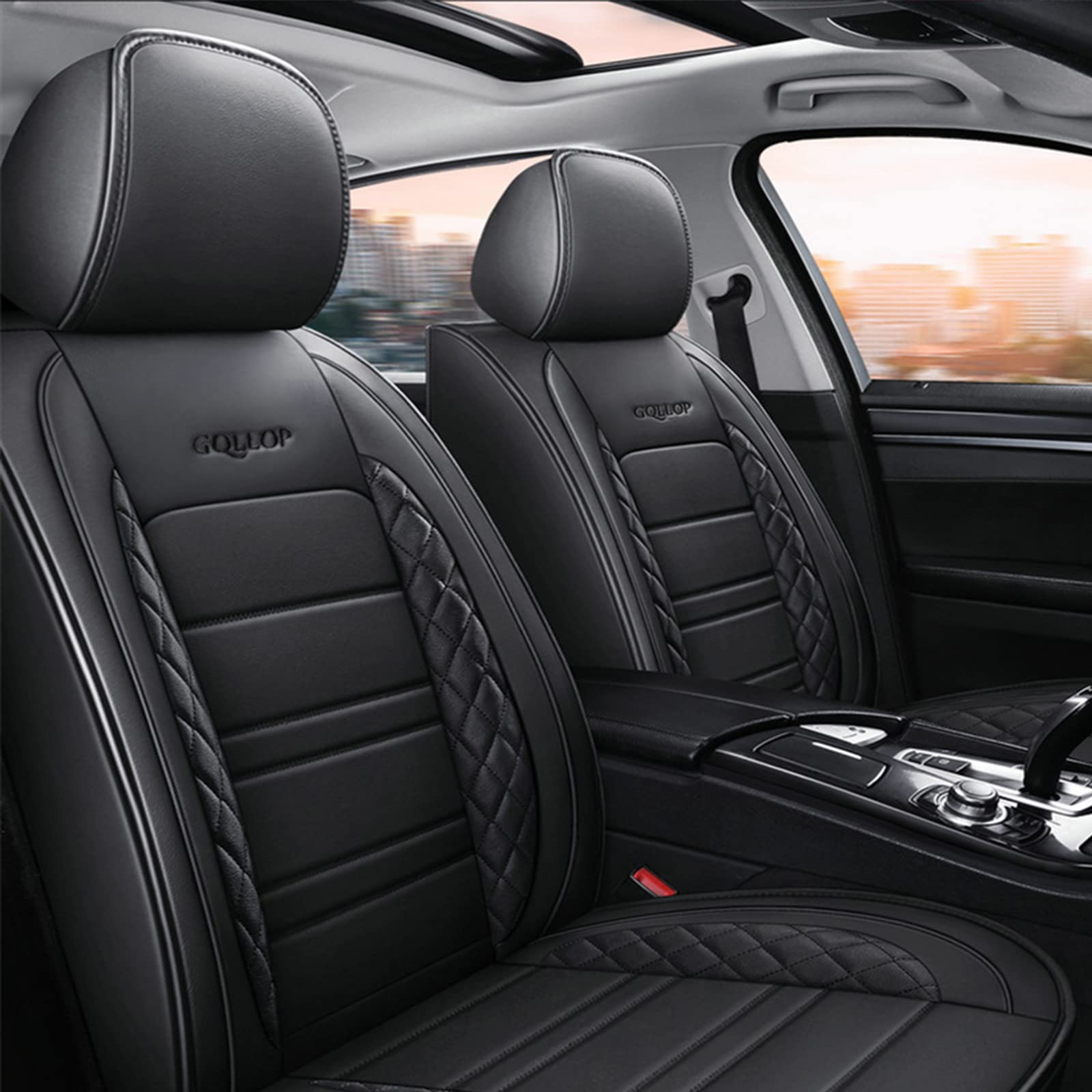 Auto Seat Cushion Cover,PU Lea - Leather Car Seat Covers Full Set Universal 评论和价格