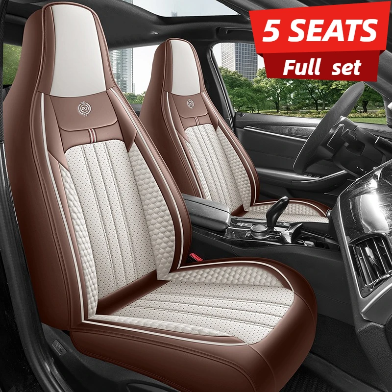 Luxury 3D Full Car Seat Cover  - Leather Car Seat Covers Full Set Universal 评论和价格
