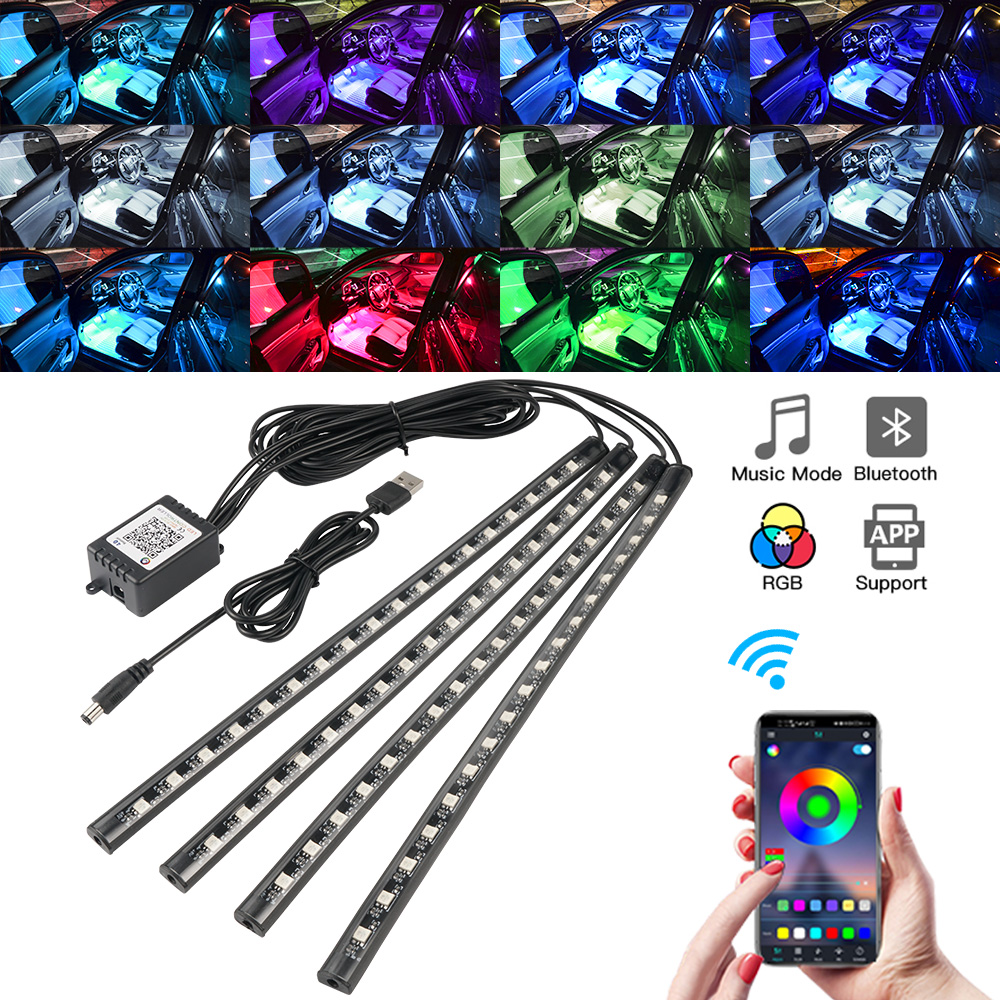 Neon LED Interior Car Light AP - Led Ambient Interior Car Lights App Control 评论和价格