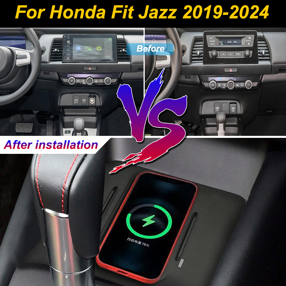 2 DIN for Honda Fit Jazz 2019- - Wireless Car Charger Mount Fast Charging 评论和价格