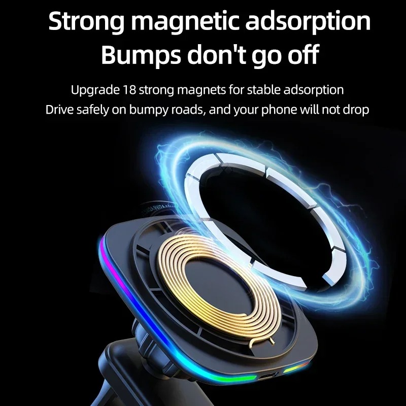 15W Magnetic Car Wireless Char - Magnetic Phone Holder For Car Vent 评论和价格