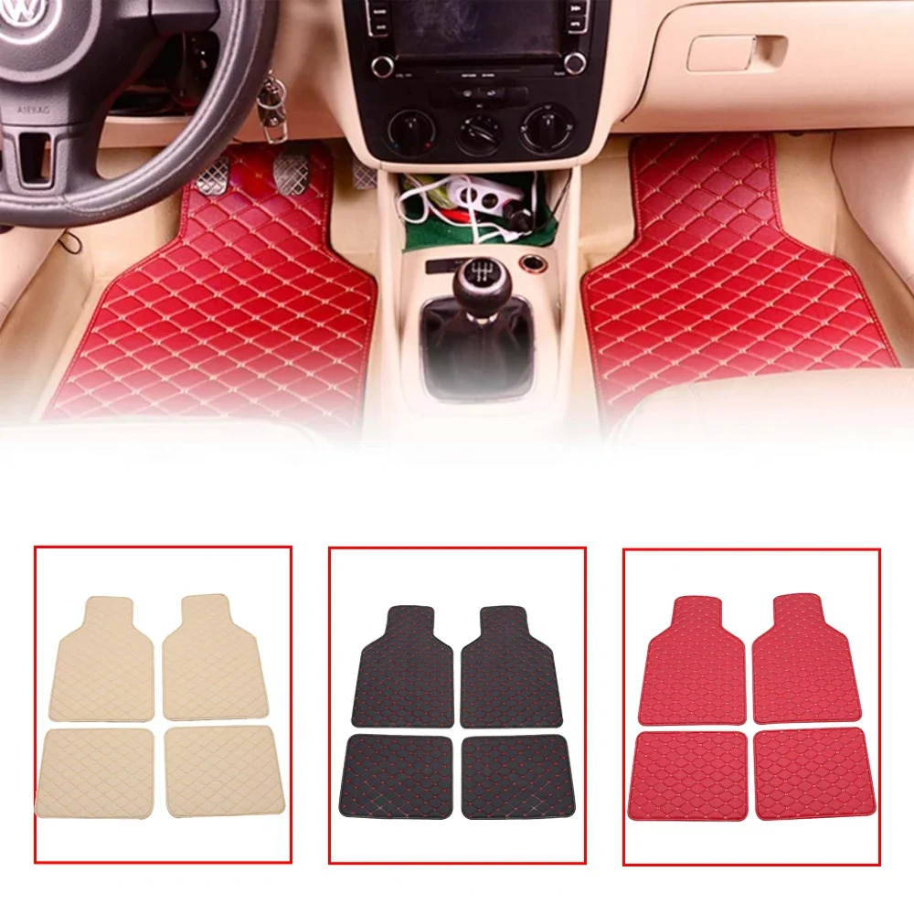 Car Floor Mats 4PCS Universal  - Car Floor Mats Universal Waterproof Leather 评论和价格