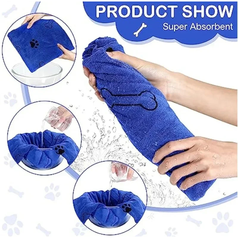 1/2pcs Microfiber Pet Bath Tow - Microfiber Car Drying Towel Super Absorbent 评论和价格