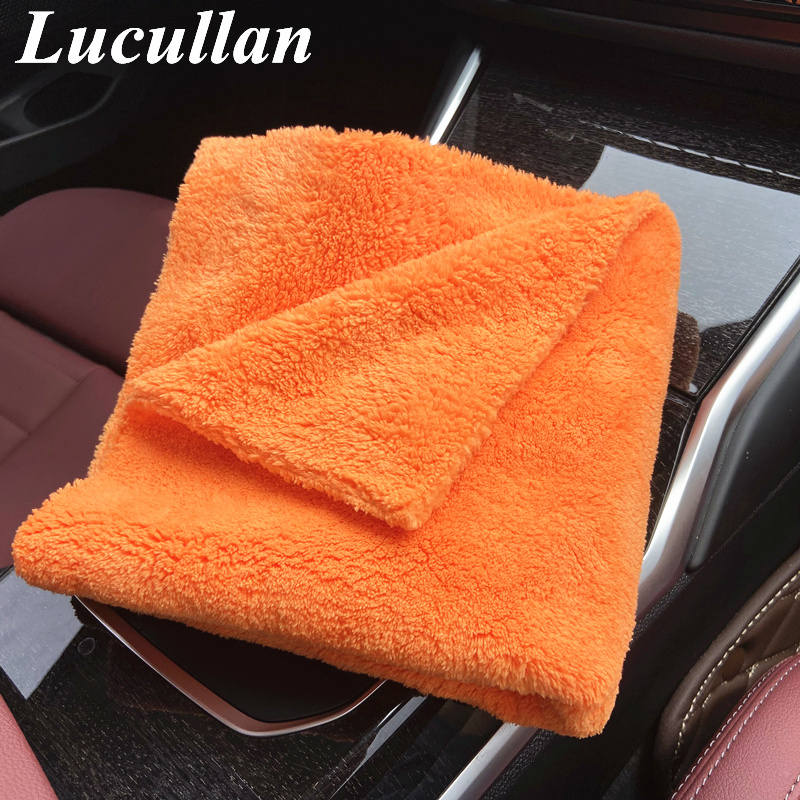 Lucullan 40x40cm Orange Super  - Microfiber Car Drying Towel Super Absorbent 评论和价格