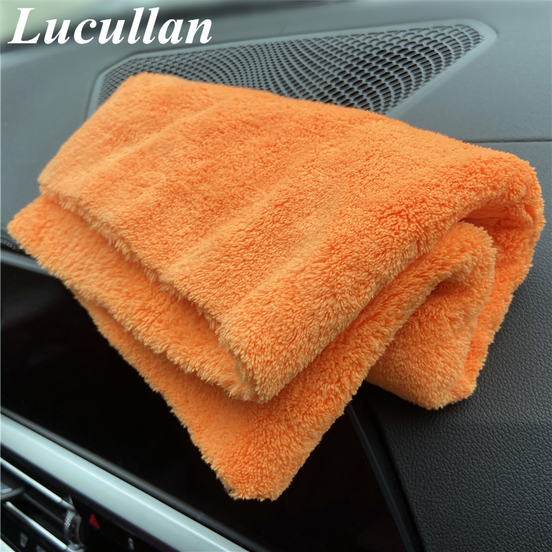 Lucullan 40x40cm Orange Super  - Microfiber Car Drying Towel Super Absorbent 评论和价格