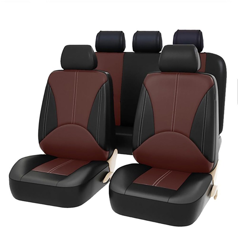 Universal Black PU Leather Car - Leather Car Seat Covers Full Set Universal 评论和价格